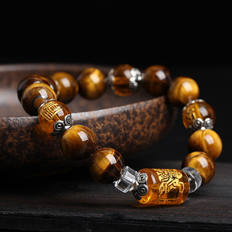 Karma Stone Tiger Eye Bead Fortune Prosperity Bracelet