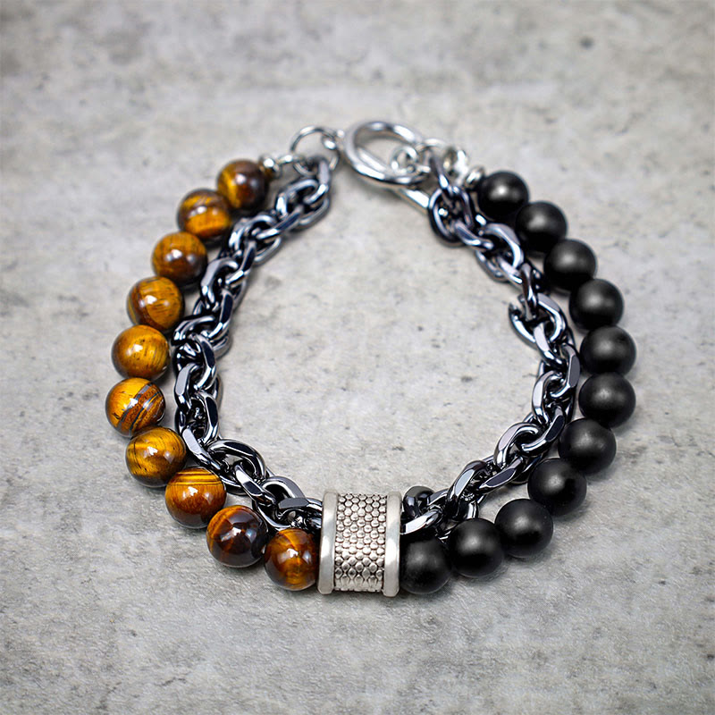 Karma Stone Natural Tiger Eye Lazurite Protection Bracelet