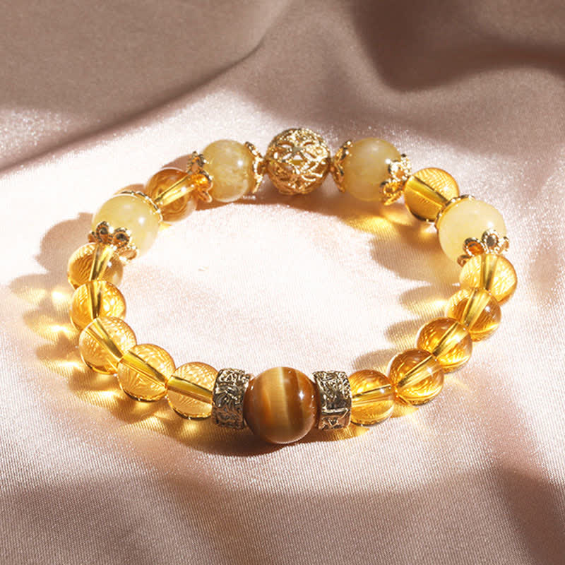 Karma Stone Citrine Generosity Prosperity Beaded Bracelet