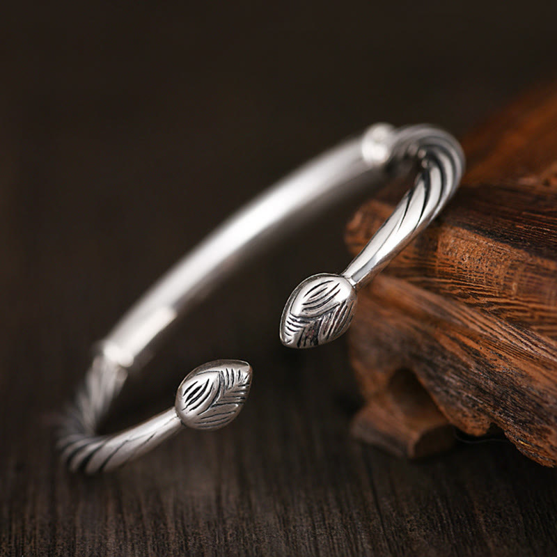 Karma Stone Tibetan Om Mani Padme Hum Heart Sutra Purity Cuff Bracelet