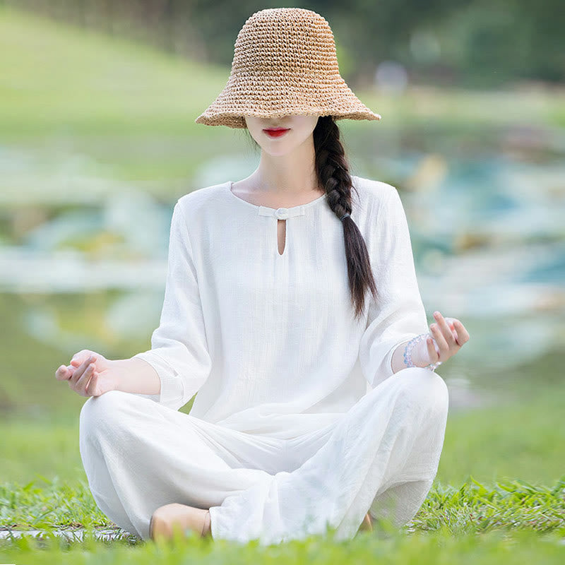 Karma Stone Tai Chi Meditation Prayer Zen Spiritual Morning Practice Clothing Women's Set