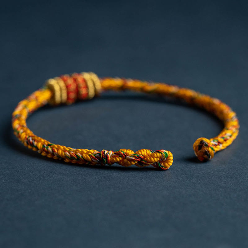 Karma Stone Tibet Handmade Chinese Zodiac Natal Buddha Luck Strength Braided String Bracelet