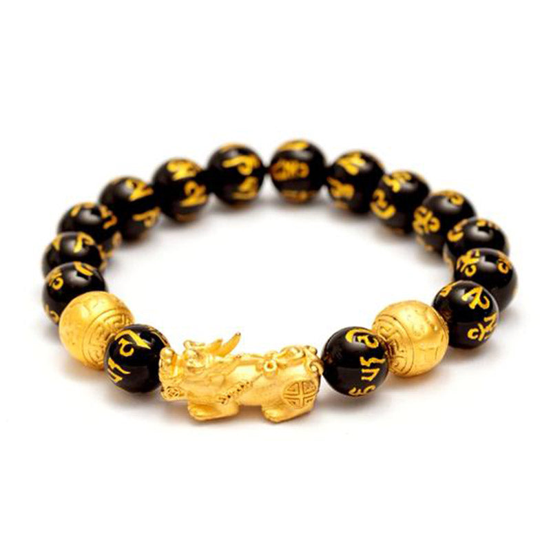 Karma Stone FengShui PiXiu Obsidian Wealth Bracelet