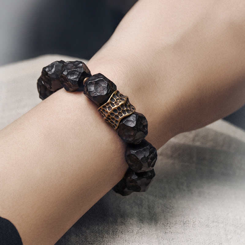 Karma Stone Ebony Wood Copper Peace Balance Couple Bracelet