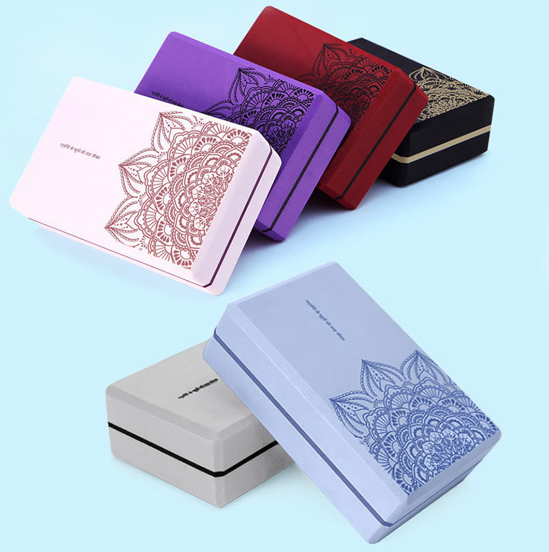 Karma Stone Tibetan Mandala Mindful Soft Non-Slip Foam Yoga Block