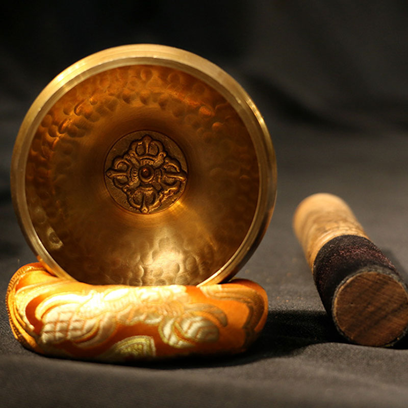 Karma Stone Tibetan Sound Bowl Handcrafted for Relaxation and Mindfulness Meditation Singing Bowl Set