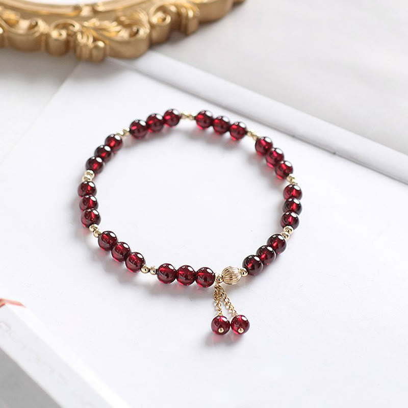 Karma Stone 14K Gold Natural Garnet Calm Bracelet