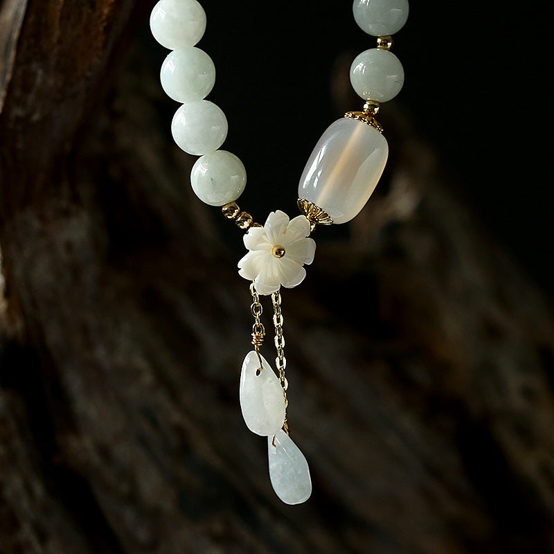 Karma Stone Natural White Jade Luck Bracelet