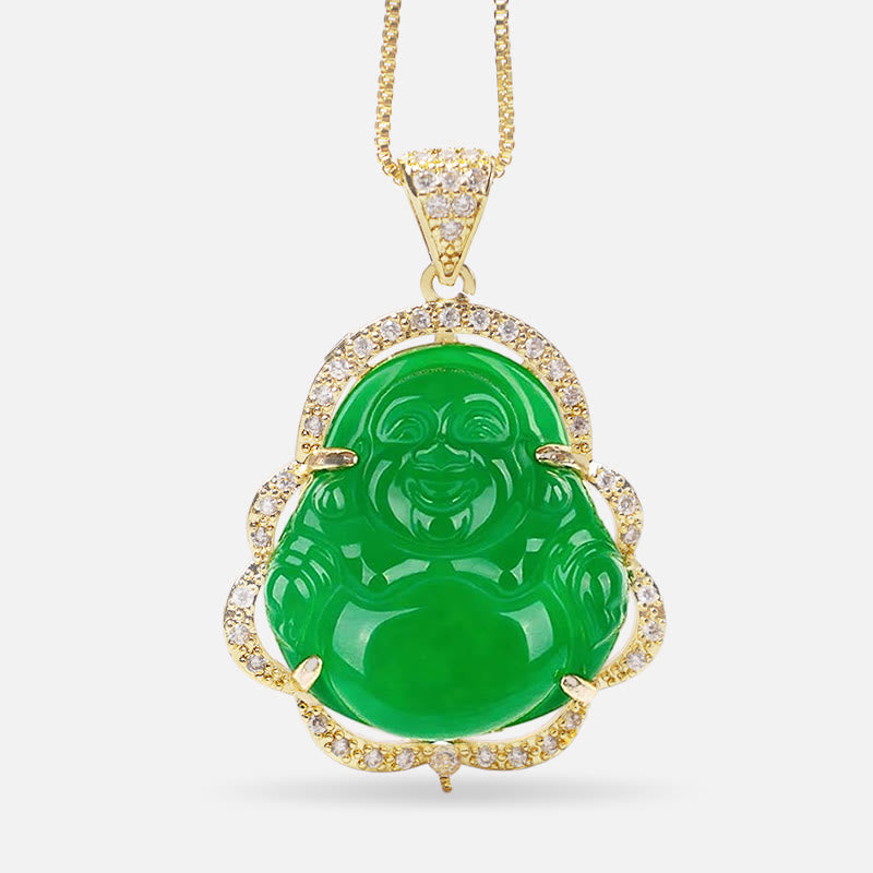 Karma Stone Good Luck Laughing Buddha Necklace