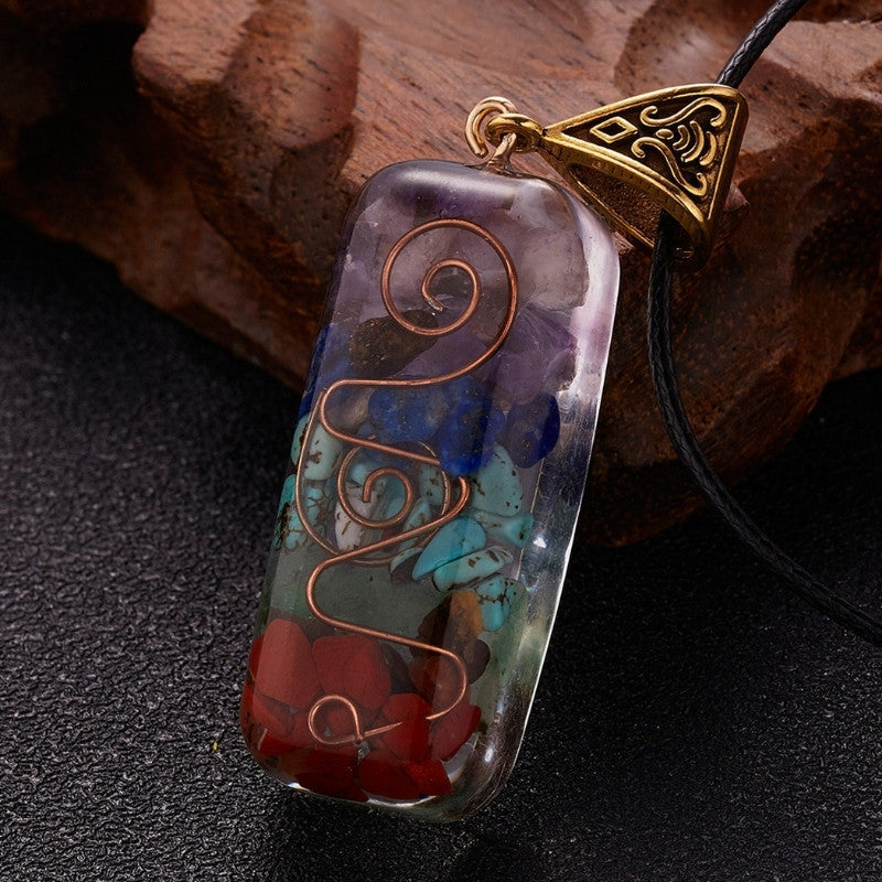 Karma Stone 7 Chakra Orgone Necklace - Energy Healing & EMF Protection