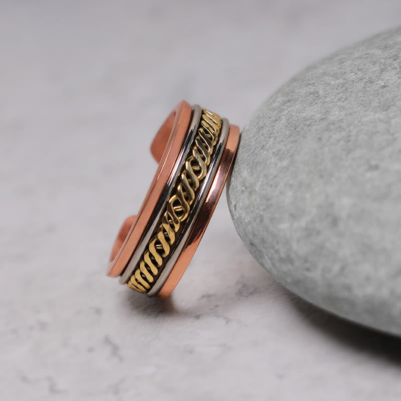Karma Stone Magnetic Copper Balance Adjustable Cuff Bracelet Bangle Ring