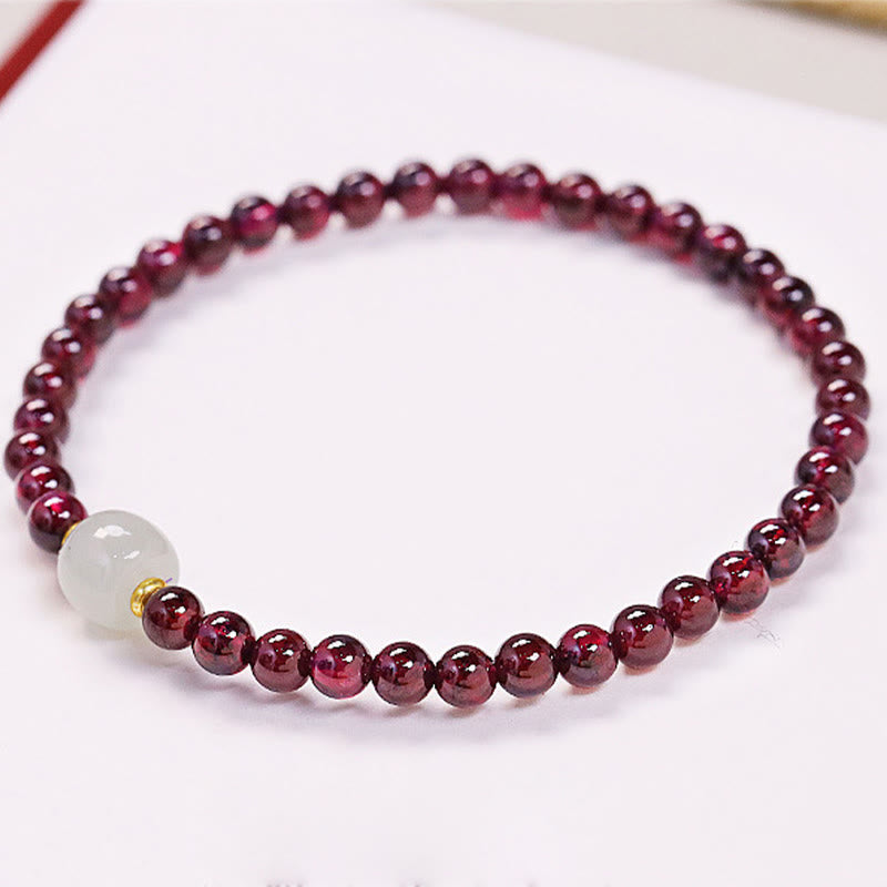 Karma Stone Natural Garnet Jade Bead Purification Bracelet