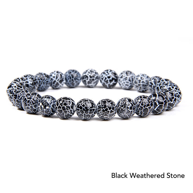 Karma Stone Natural Agate Stone Crystal Balance Beaded Bracelet
