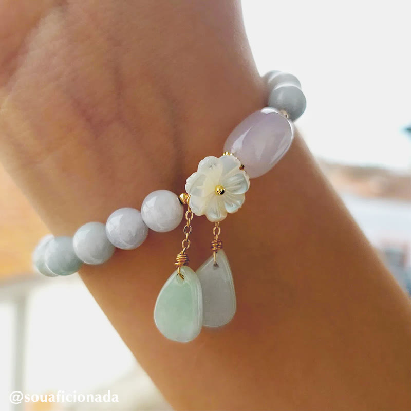 Karma Stone Natural White Jade Luck Bracelet