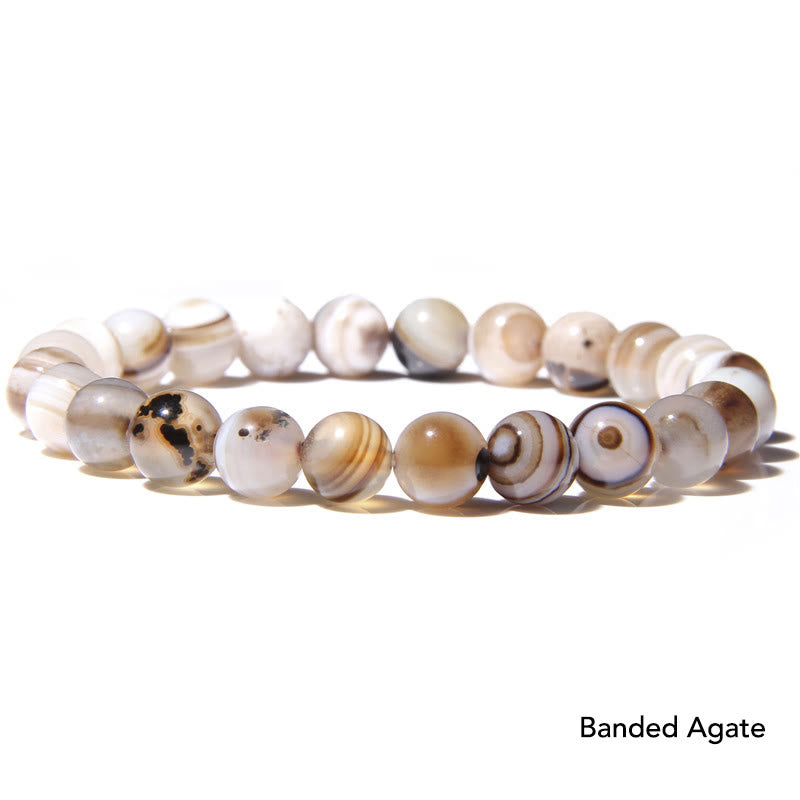 Karma Stone Natural Agate Stone Crystal Balance Beaded Bracelet