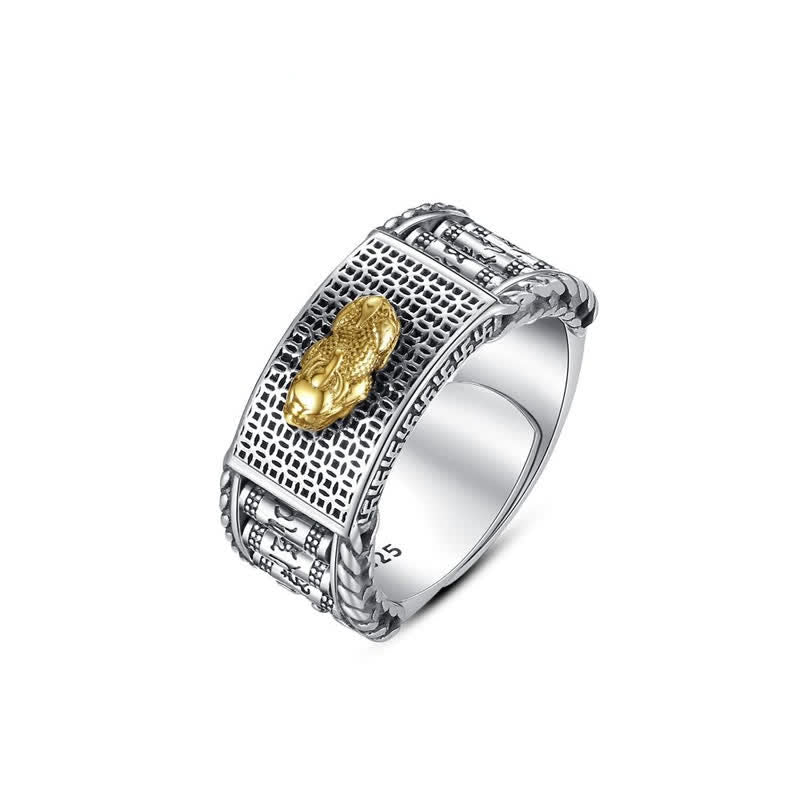 Karma Stone Lucky FengShui PiXiu Wealth Prayer Wheels Couple Ring