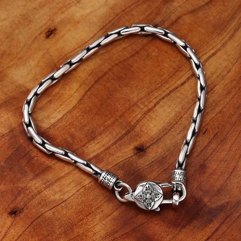 Karma Stone Tibetan Double Dorje Om Mani Padme Hum Buddha Swastika Vajra Strength Bracelet