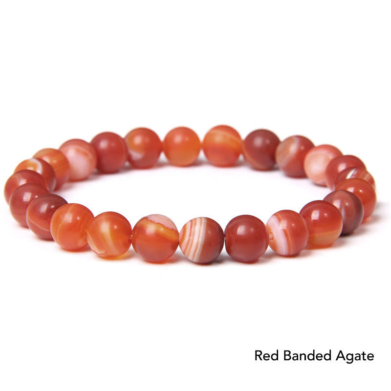 Karma Stone Natural Agate Stone Crystal Balance Beaded Bracelet