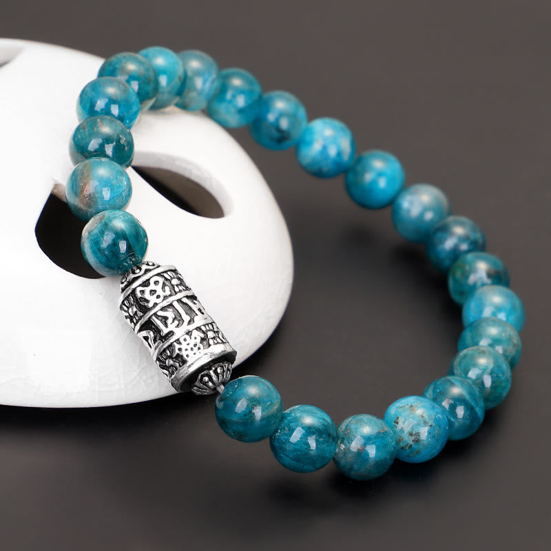Karma Stone Natural Lazurite Pietersite Unakite Om Mani Padme Hum Bead Positive Bracelet