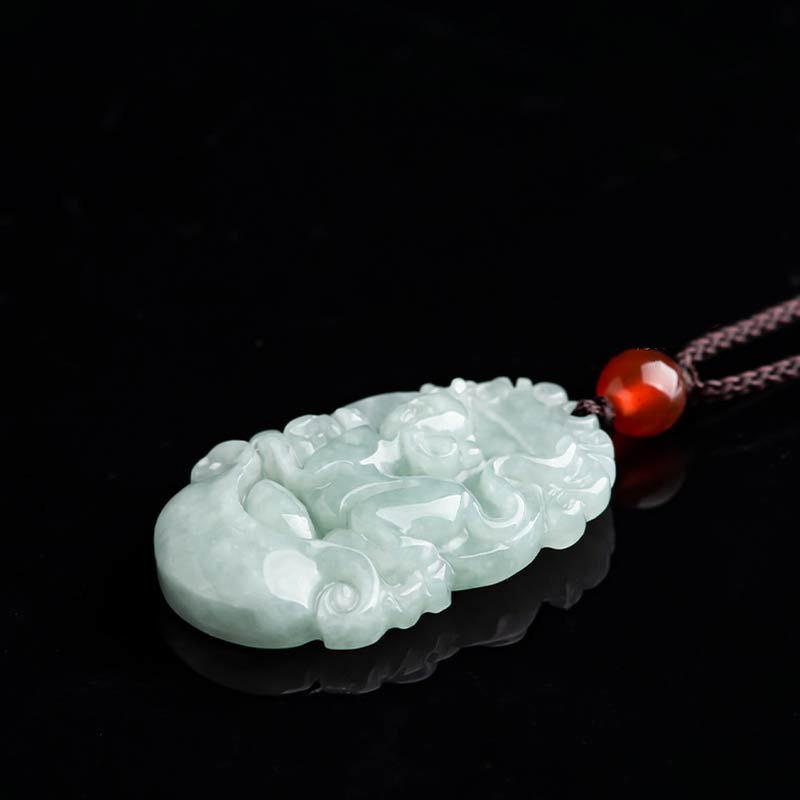 Karma Stone Natural Jade 12 Chinese Zodiac Sucess Pendant Necklace