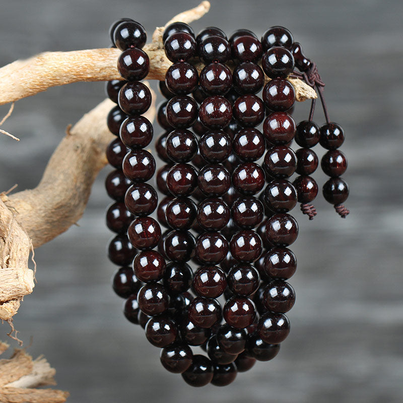 Karma Stone Gold Star Small Leaf Red Sandalwood Chinese Knotting Protection Bracelet