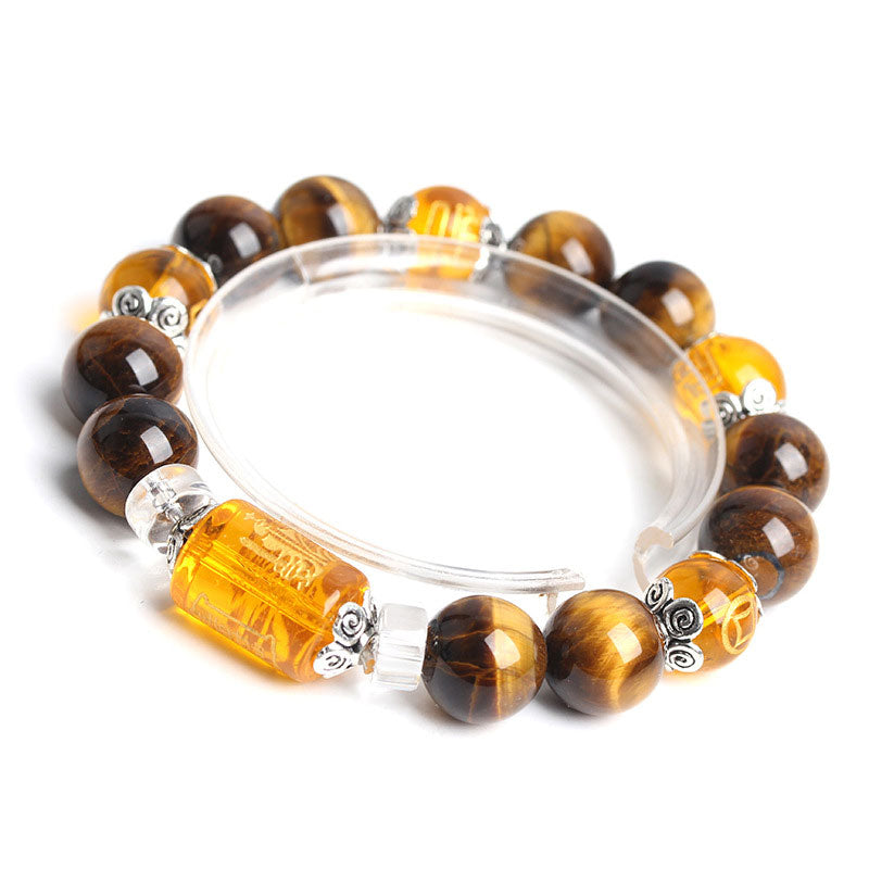 Karma Stone Tiger Eye Bead Fortune Prosperity Bracelet