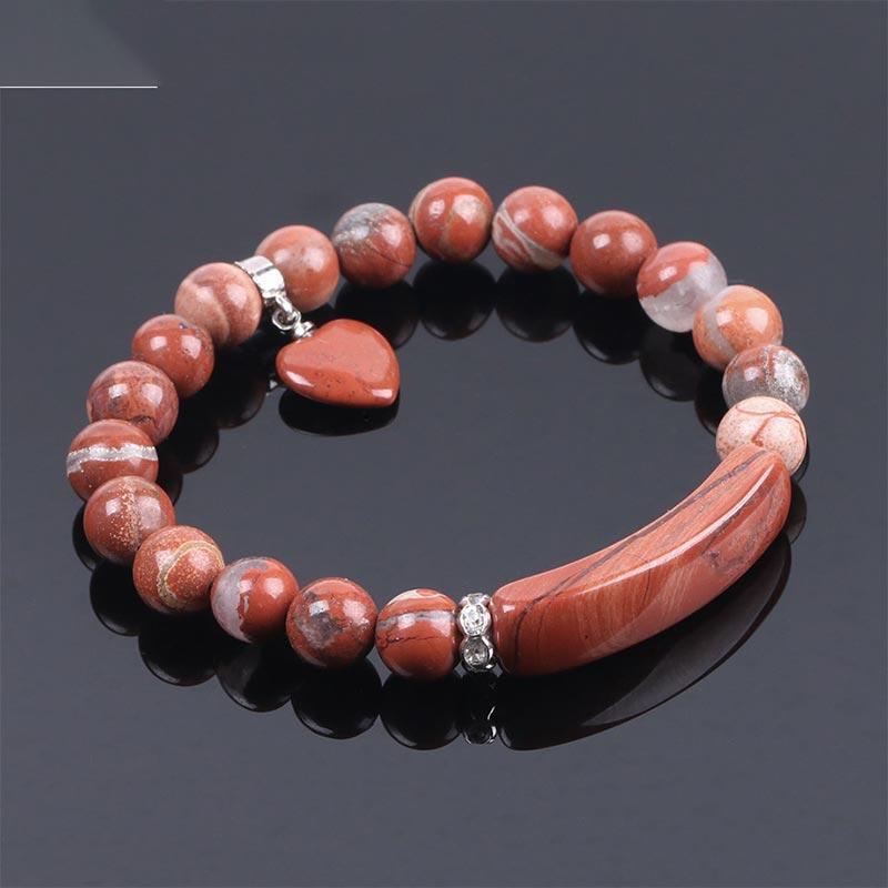 Karma Stone Natural Quartz Love Heart Healing Beads Bracelet