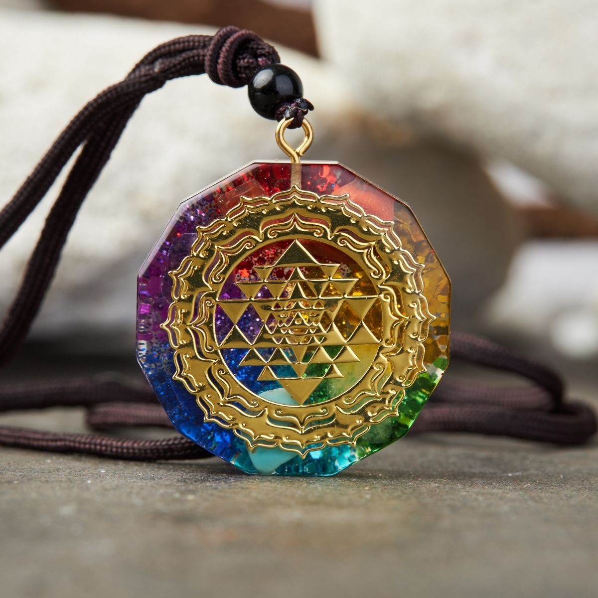 Karma Stone Chakra Orgonite Necklace - Balances Orgone Energy & EMF Protection