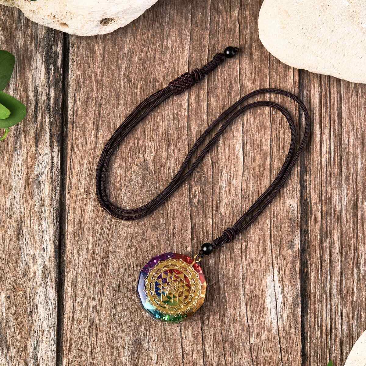 Karma Stone Chakra Orgonite Necklace - Balances Orgone Energy & EMF Protection