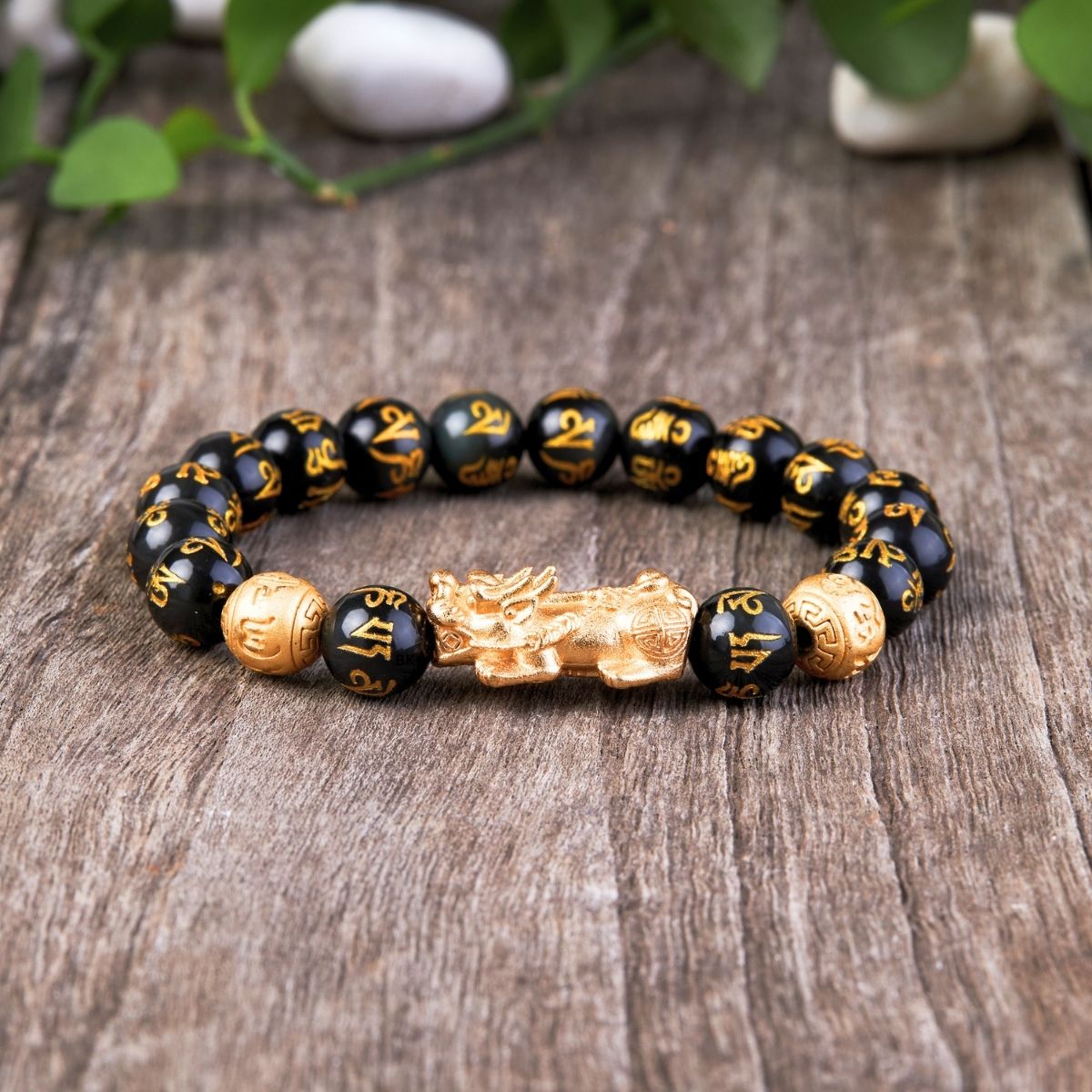 Feng Shui Stone Bead Bracelets - Pixiu Obsidian Fortune Bracelet