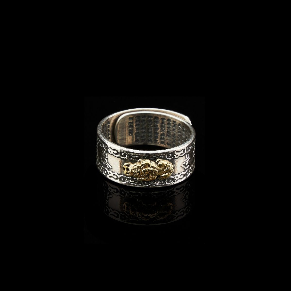Karma Stone Feng Shui Pixiu Mantra Ring - Wealth & Protection