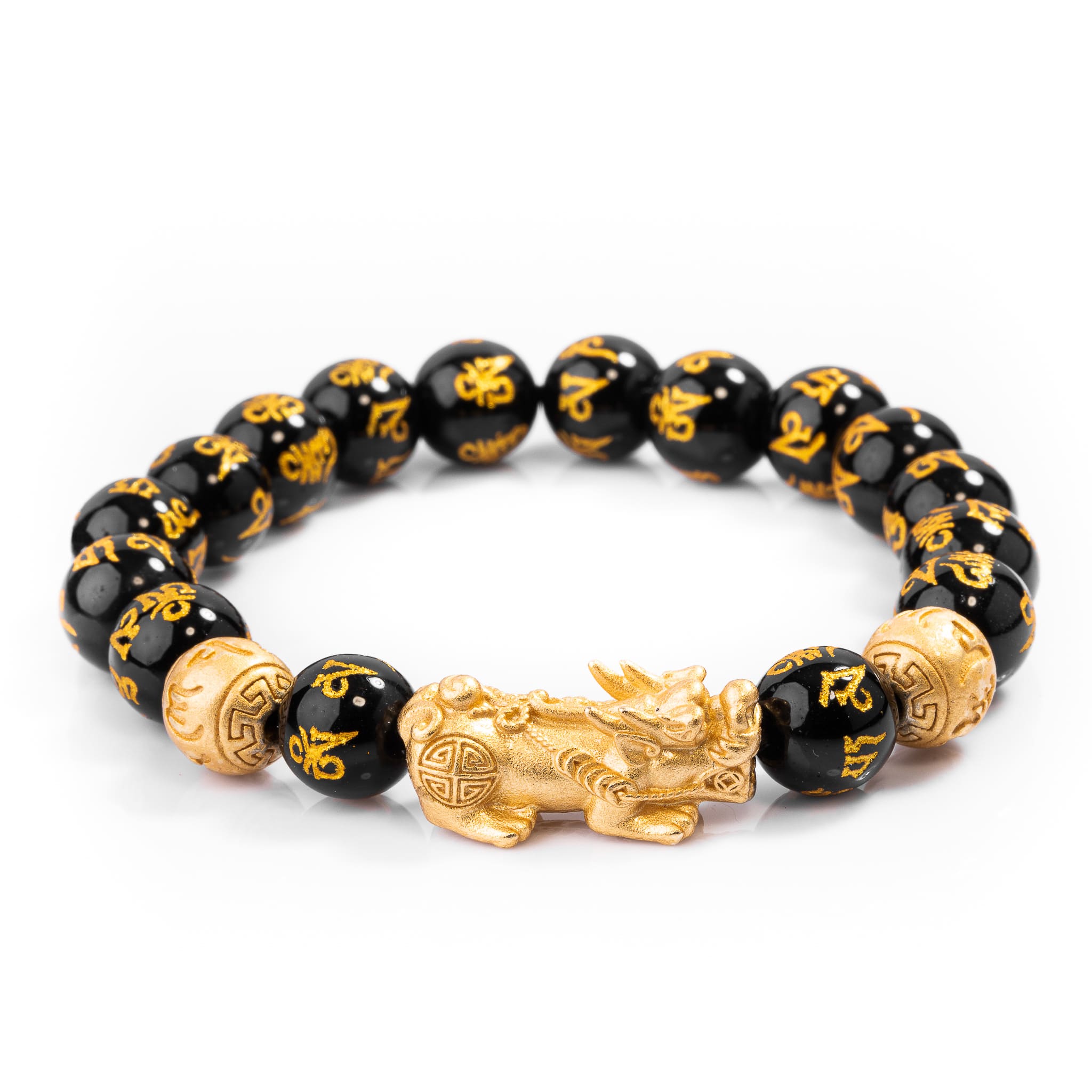 Feng Shui Stone Bead Bracelets - Pixiu Obsidian Fortune Bracelet