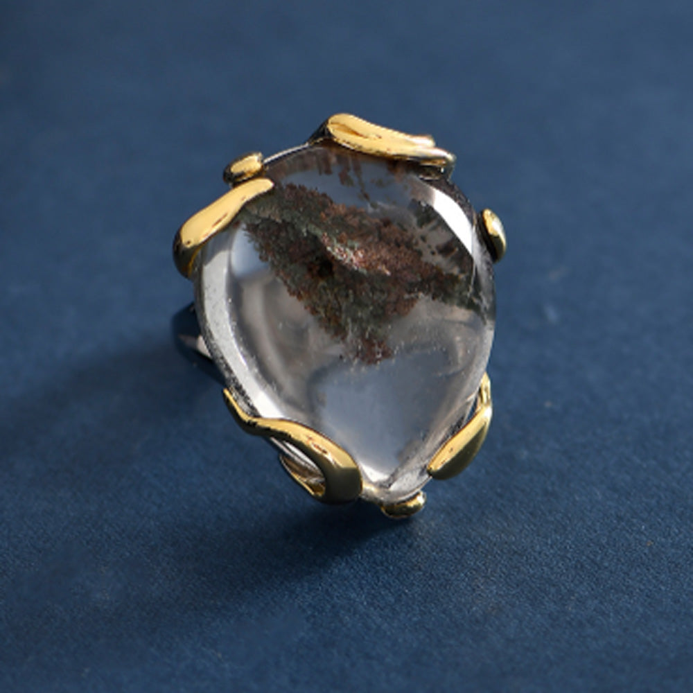 Guardian Green Crystal Silver Ring