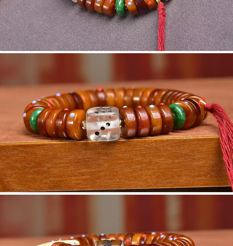 Karma Stone Guardian Energy Yak Bone Bracelet– Handcrafted Spiritual Energy Beads