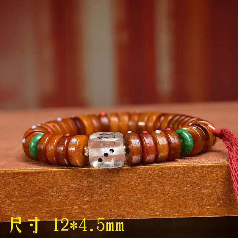 Karma Stone Guardian Energy Yak Bone Bracelet– Handcrafted Spiritual Energy Beads