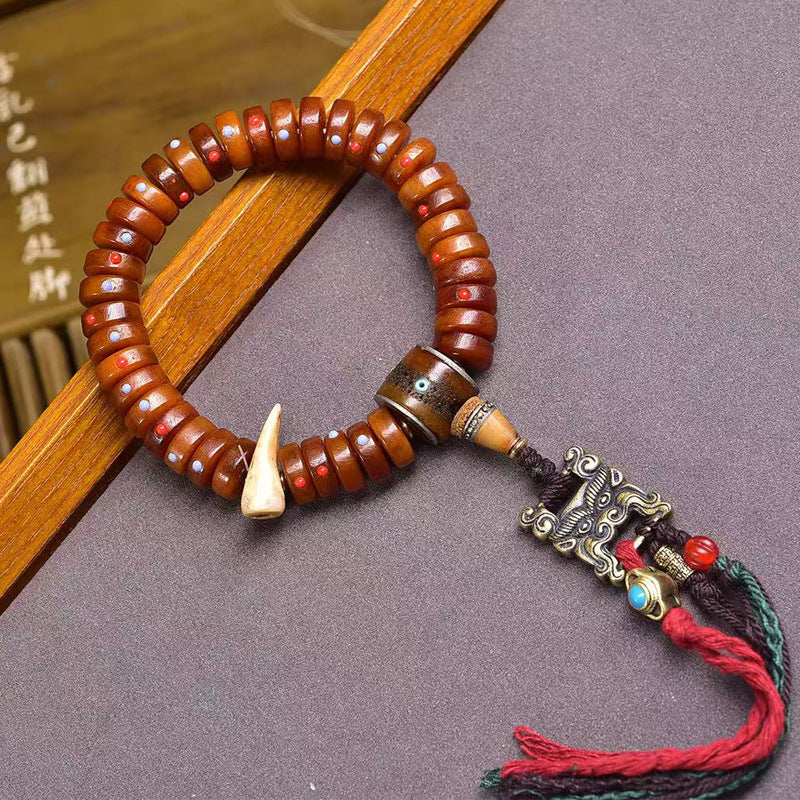 Karma Stone Guardian Energy Yak Bone Bracelet– Handcrafted Spiritual Energy Beads