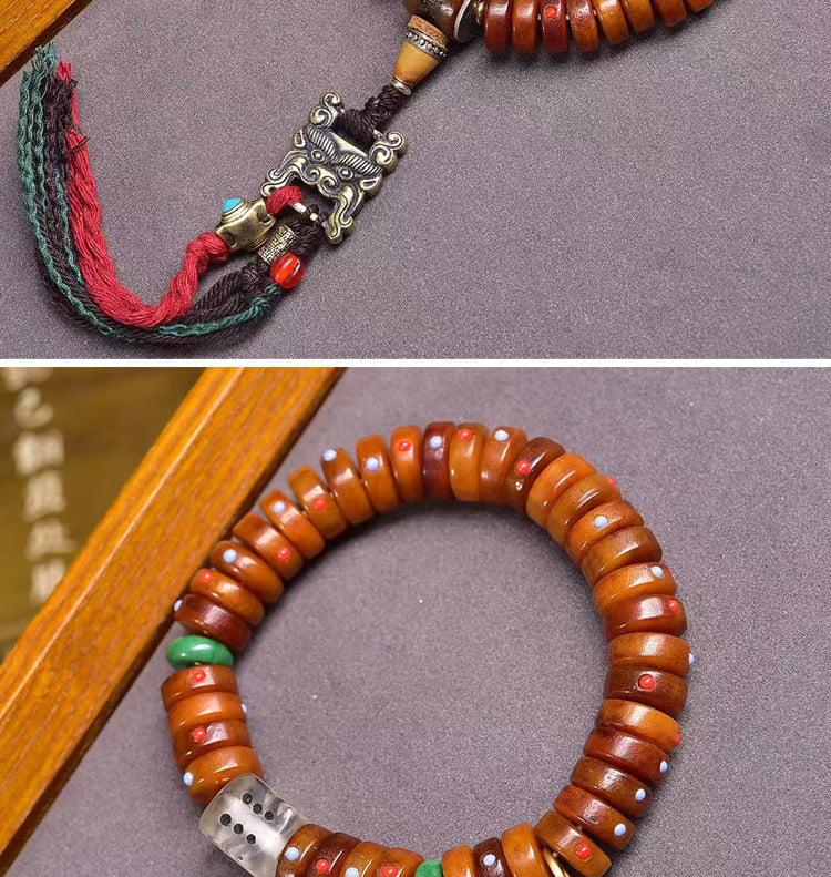 Karma Stone Guardian Energy Yak Bone Bracelet– Handcrafted Spiritual Energy Beads