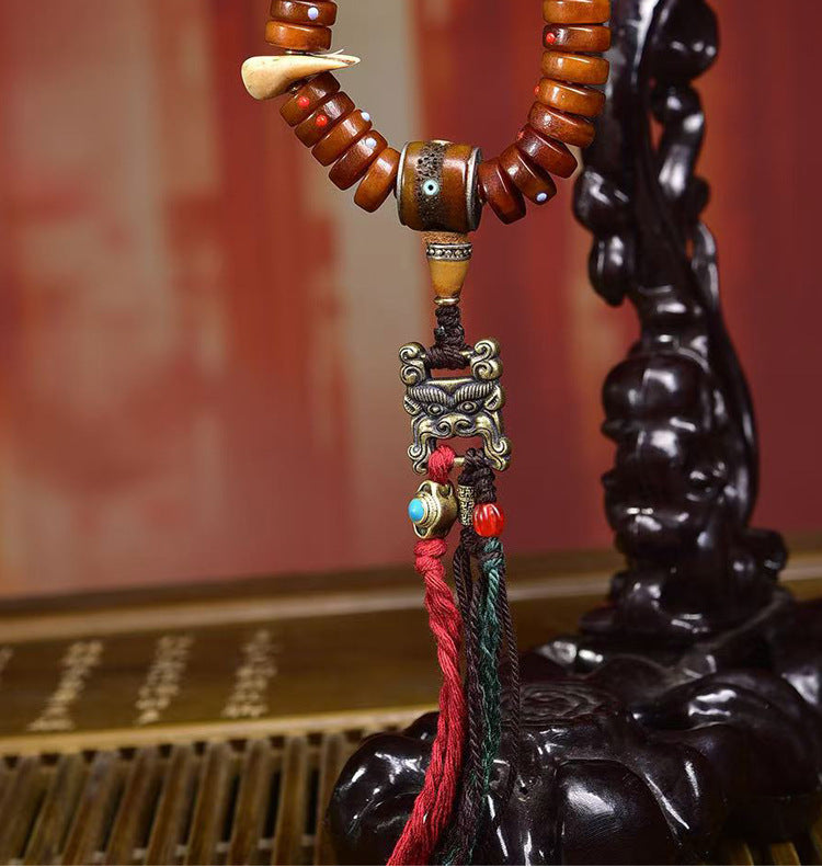 Karma Stone Guardian Energy Yak Bone Bracelet– Handcrafted Spiritual Energy Beads