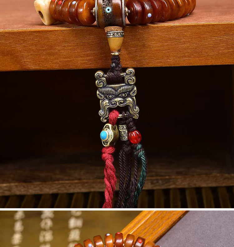 Karma Stone Guardian Energy Yak Bone Bracelet– Handcrafted Spiritual Energy Beads