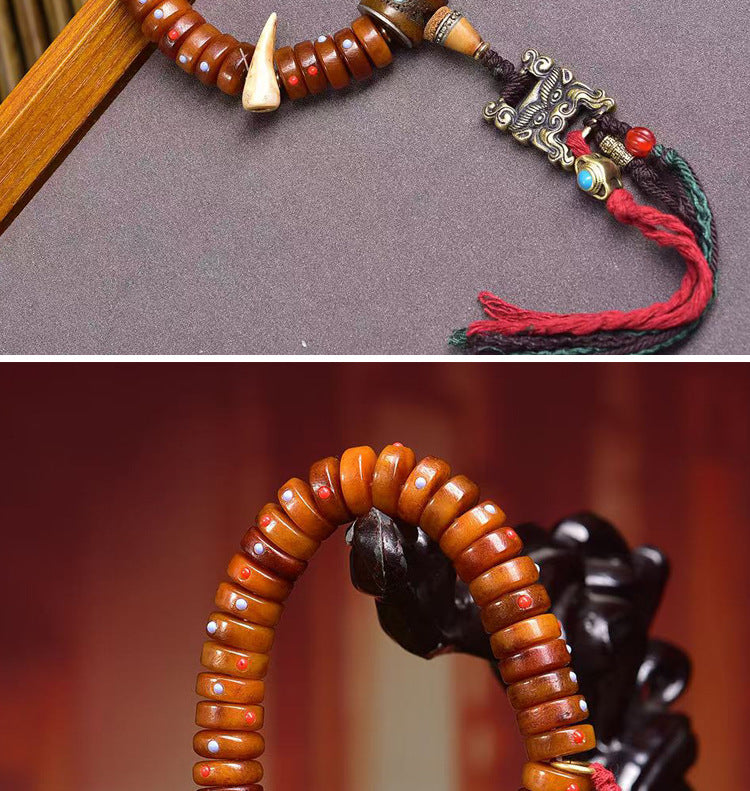 Karma Stone Guardian Energy Yak Bone Bracelet– Handcrafted Spiritual Energy Beads