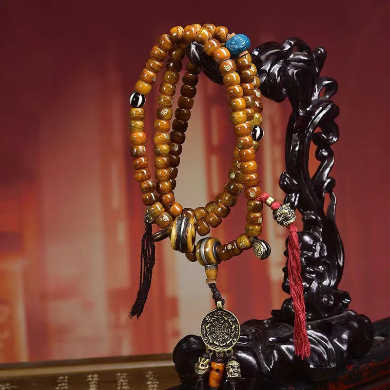 Karma Stone  Tibetan guardian deity 108 yak bones arranged in the form of the Nine Grid and Eight-Trigram symbols
