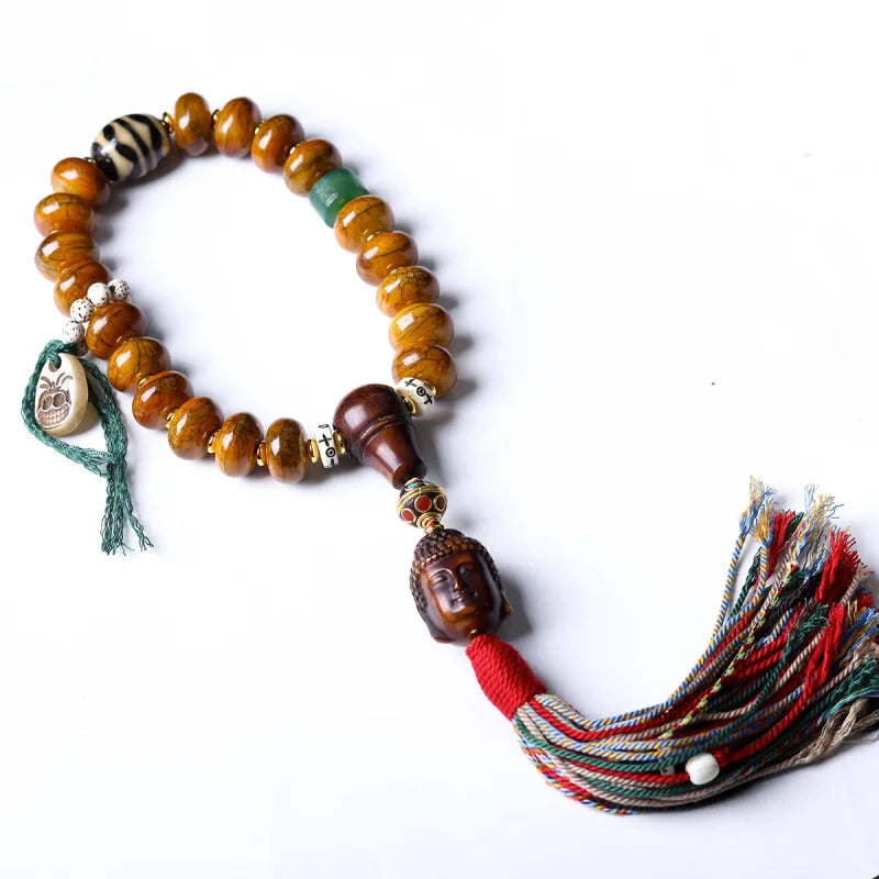 Karma Stone Tibetan Accessories Yak Abacus Beads Handheld Bone Buddha