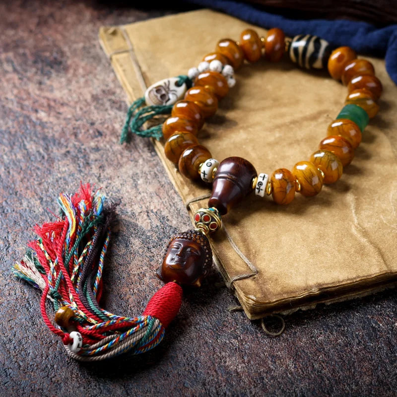 Karma Stone Tibetan Accessories Yak Abacus Beads Handheld Bone Buddha