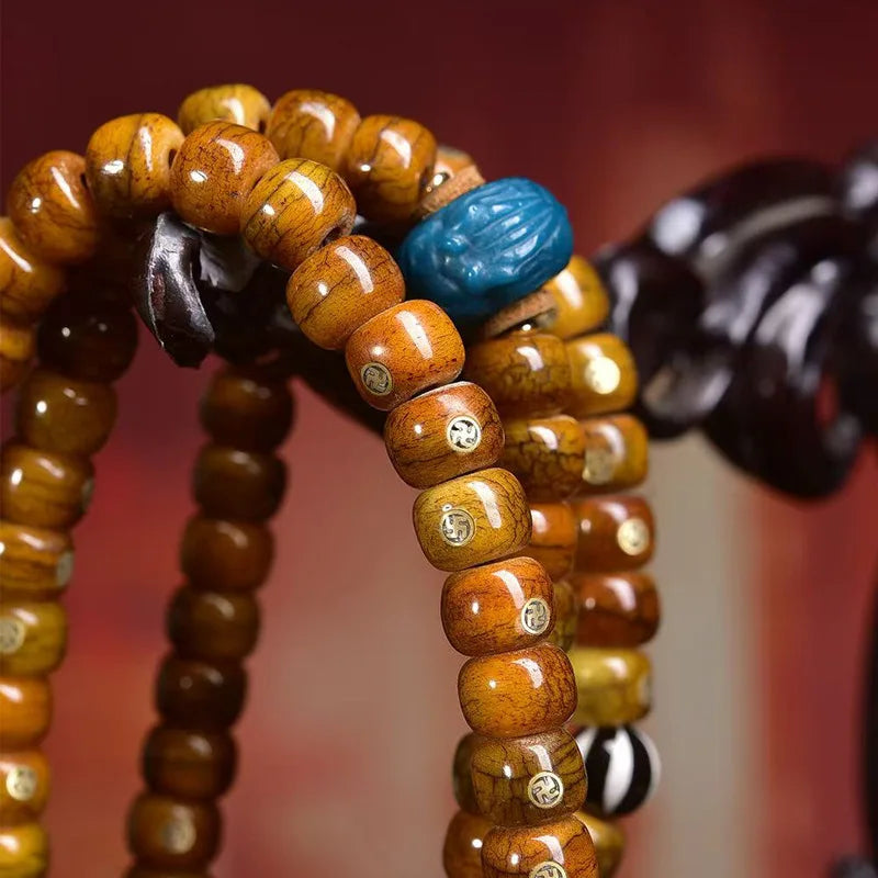 Karma Stone  Tibetan guardian deity 108 yak bones arranged in the form of the Nine Grid and Eight-Trigram symbols