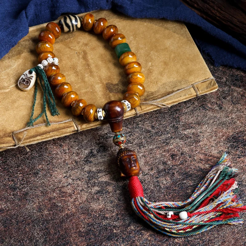 Karma Stone Tibetan Accessories Yak Abacus Beads Handheld Bone Buddha