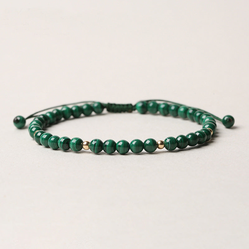 Karma Stone Natural Malachite Protection Calmness String Bracelet