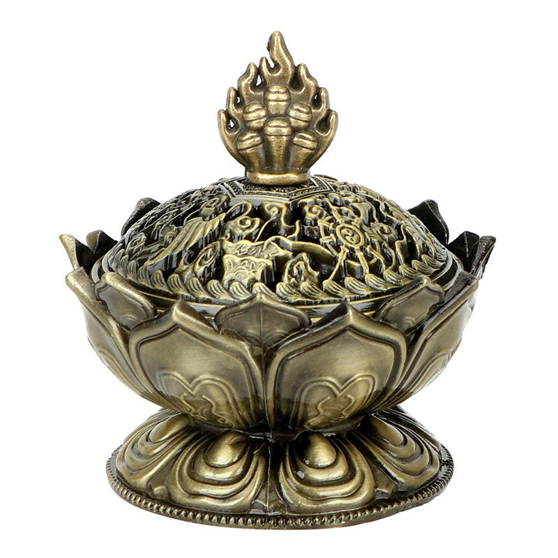 Karma Stone Tibetan Lotus Shaped Purify Incense Burner
