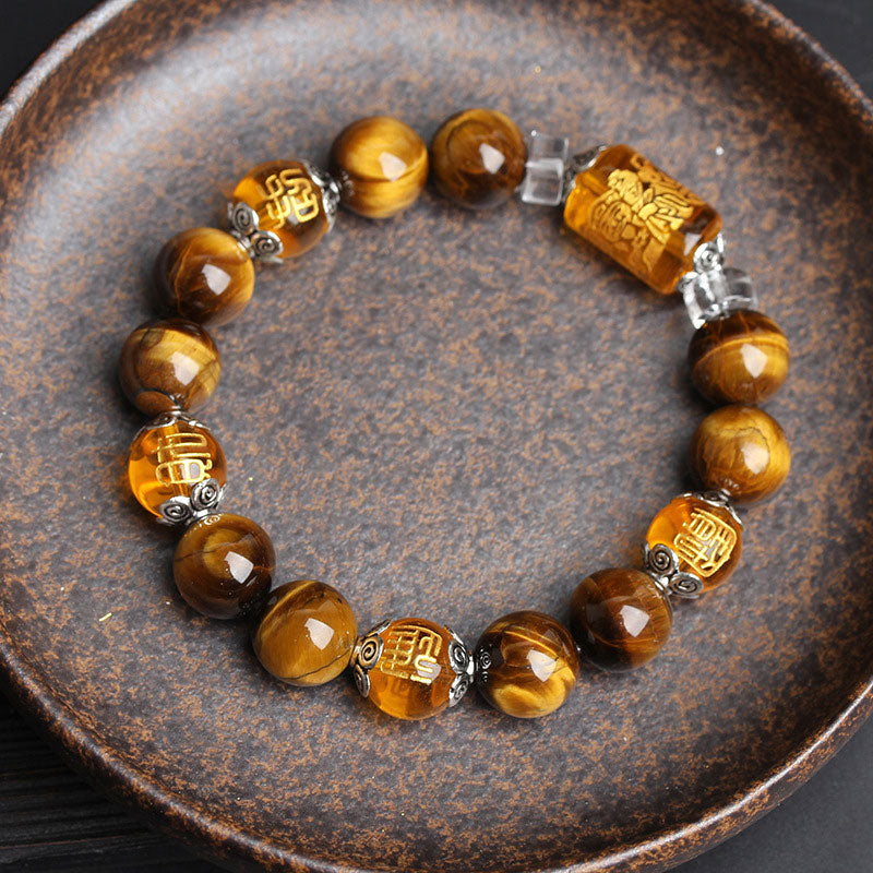 Karma Stone Tiger Eye Bead Fortune Prosperity Bracelet