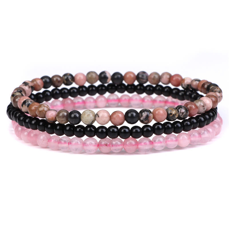 Karma Stone 3Pcs Natural Crystal Stone Inner Peace Spiritual Bracelet