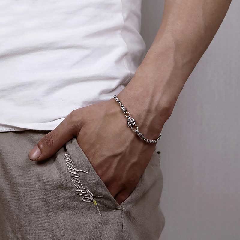 Karma Stone Tibetan Double Dorje Om Mani Padme Hum Buddha Swastika Vajra Strength Bracelet